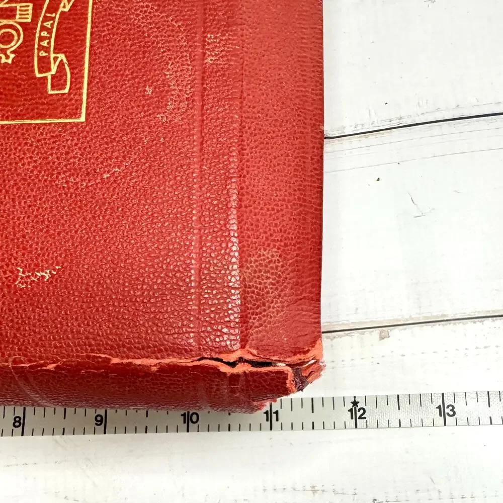 Vtg Holy Bible Catholic Press Papal Edition Red Leather Cover 1952 Special Type
